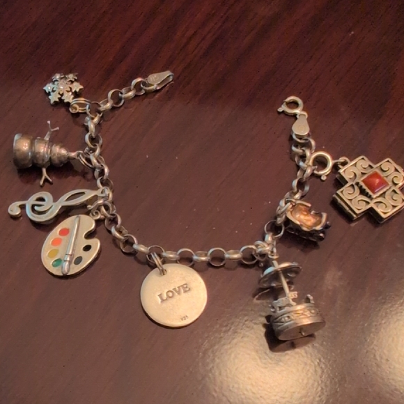 Jewelry | Vintage Silver Charm Bracelet With Unique Charms | Poshmark